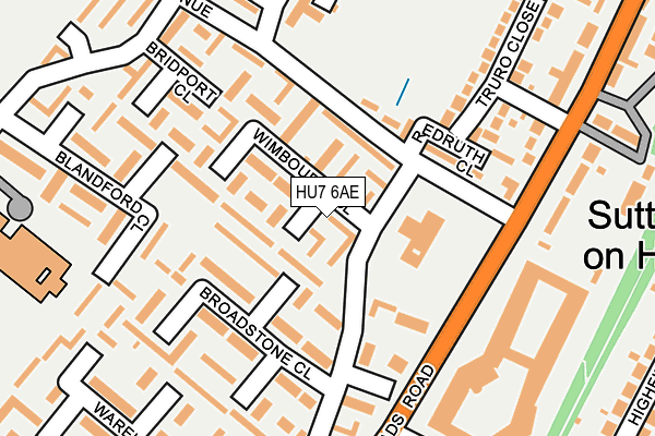 HU7 6AE map - OS OpenMap – Local (Ordnance Survey)