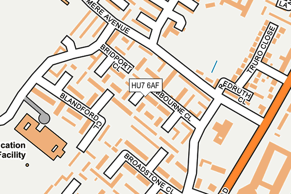 HU7 6AF map - OS OpenMap – Local (Ordnance Survey)
