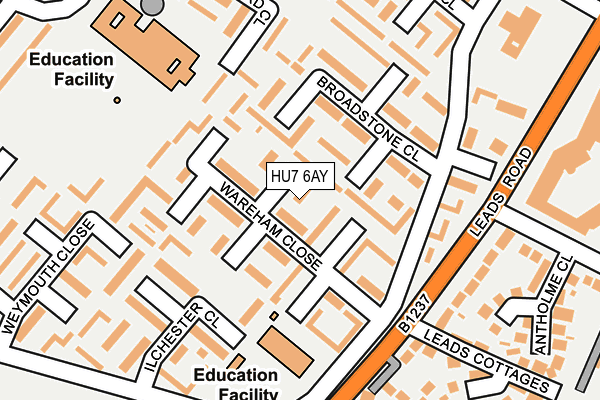 HU7 6AY map - OS OpenMap – Local (Ordnance Survey)