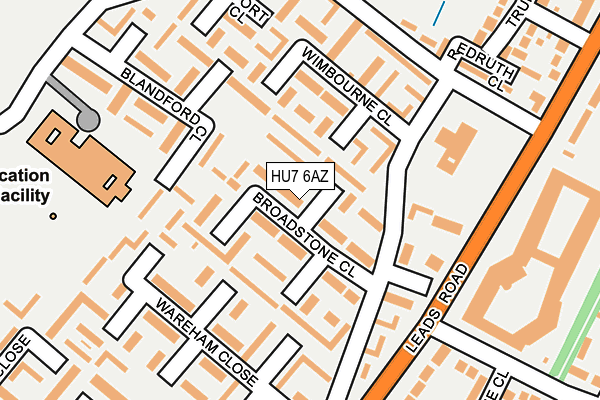 HU7 6AZ map - OS OpenMap – Local (Ordnance Survey)