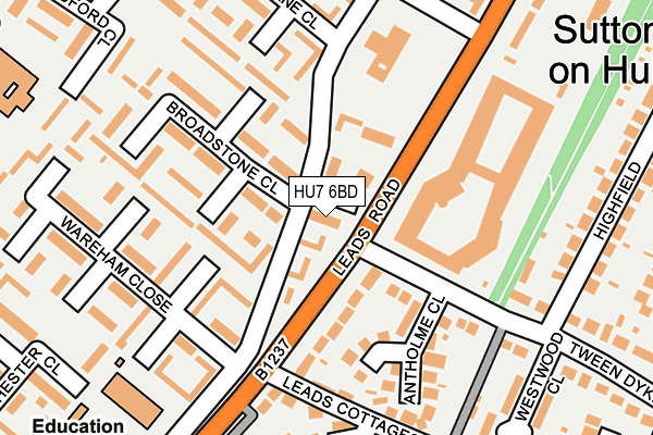 HU7 6BD map - OS OpenMap – Local (Ordnance Survey)