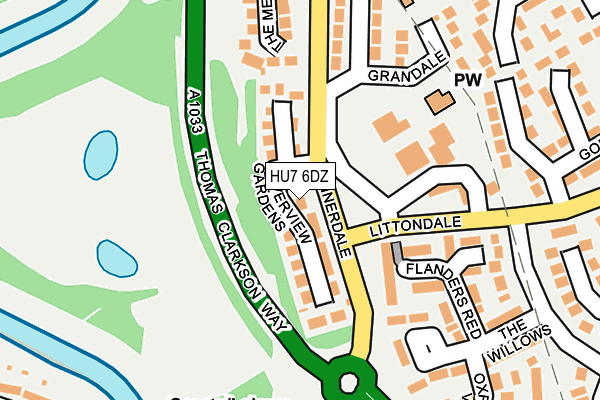 HU7 6DZ map - OS OpenMap – Local (Ordnance Survey)