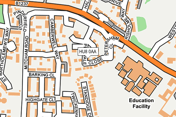 HU8 0AA map - OS OpenMap – Local (Ordnance Survey)