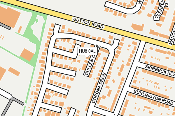 HU8 0AL map - OS OpenMap – Local (Ordnance Survey)