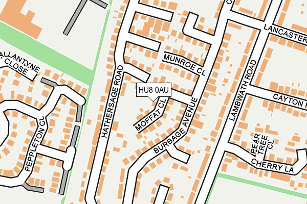 HU8 0AU map - OS OpenMap – Local (Ordnance Survey)