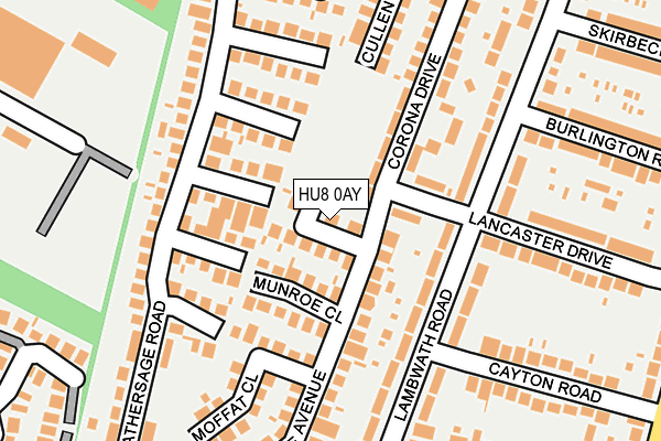 HU8 0AY map - OS OpenMap – Local (Ordnance Survey)