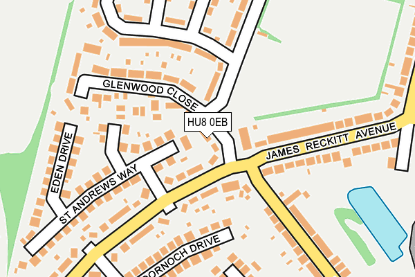 HU8 0EB map - OS OpenMap – Local (Ordnance Survey)