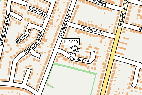 HU8 0ED map - OS OpenMap – Local (Ordnance Survey)