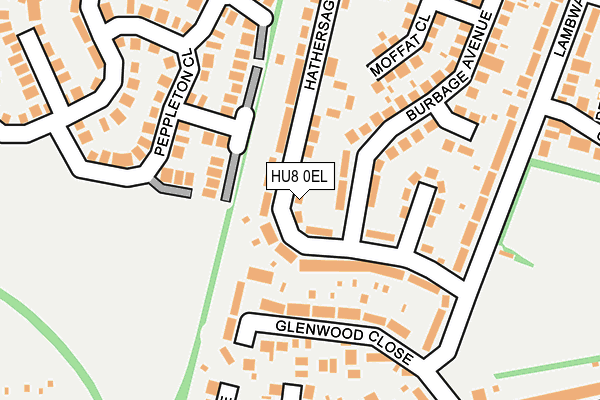 HU8 0EL map - OS OpenMap – Local (Ordnance Survey)