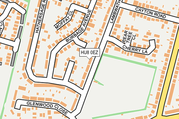 HU8 0EZ map - OS OpenMap – Local (Ordnance Survey)