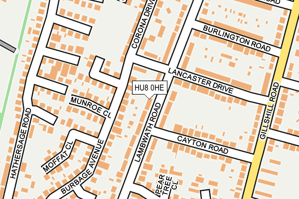 HU8 0HE map - OS OpenMap – Local (Ordnance Survey)