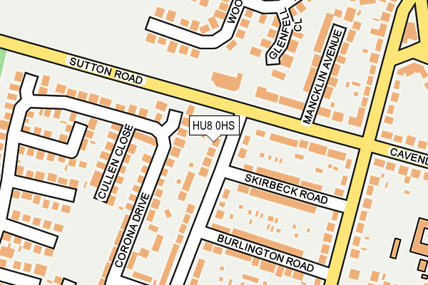 HU8 0HS map - OS OpenMap – Local (Ordnance Survey)