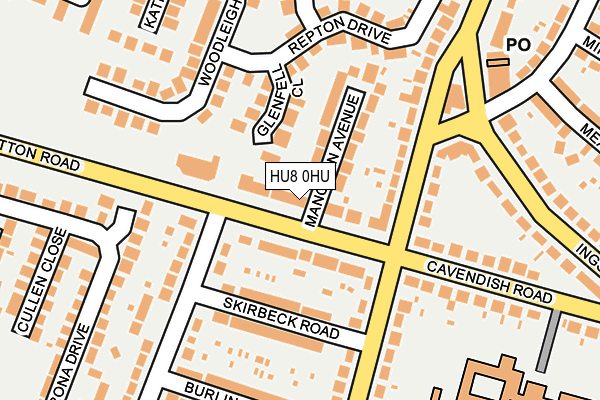 HU8 0HU map - OS OpenMap – Local (Ordnance Survey)