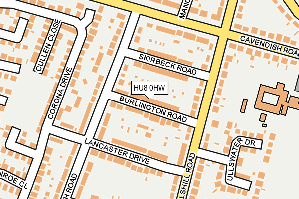 HU8 0HW map - OS OpenMap – Local (Ordnance Survey)