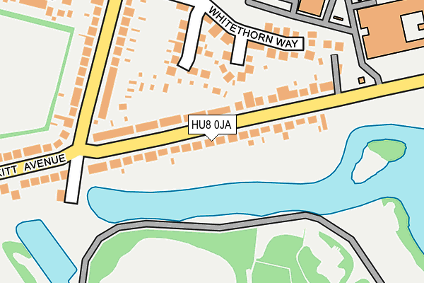 HU8 0JA map - OS OpenMap – Local (Ordnance Survey)