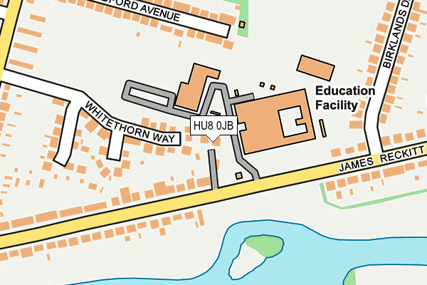HU8 0JB map - OS OpenMap – Local (Ordnance Survey)