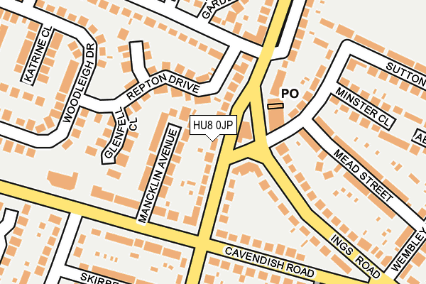 HU8 0JP map - OS OpenMap – Local (Ordnance Survey)