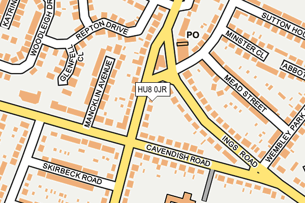 HU8 0JR map - OS OpenMap – Local (Ordnance Survey)