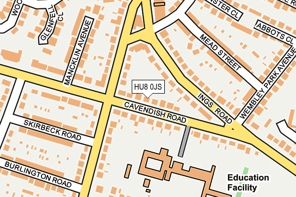 HU8 0JS map - OS OpenMap – Local (Ordnance Survey)