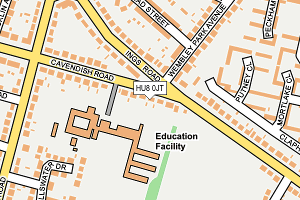 HU8 0JT map - OS OpenMap – Local (Ordnance Survey)