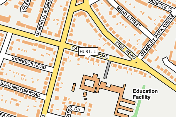 HU8 0JU map - OS OpenMap – Local (Ordnance Survey)