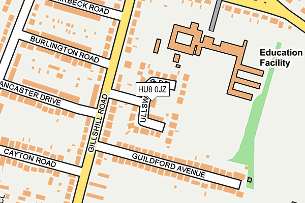 HU8 0JZ map - OS OpenMap – Local (Ordnance Survey)