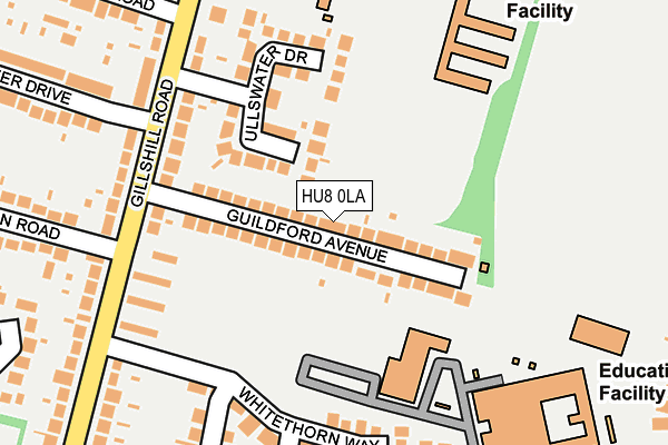 HU8 0LA map - OS OpenMap – Local (Ordnance Survey)