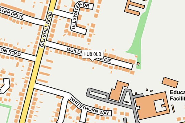 HU8 0LB map - OS OpenMap – Local (Ordnance Survey)