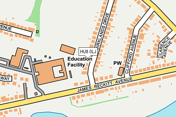 HU8 0LJ map - OS OpenMap – Local (Ordnance Survey)