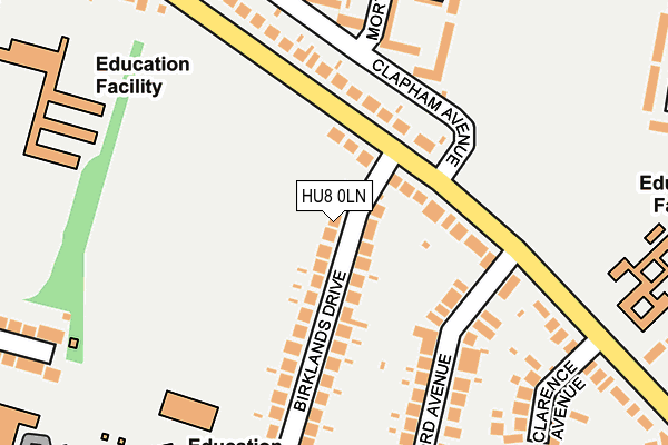 HU8 0LN map - OS OpenMap – Local (Ordnance Survey)