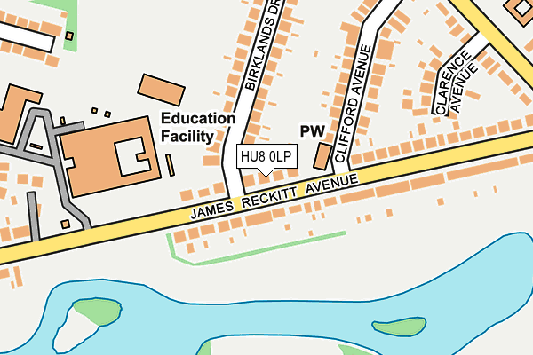 HU8 0LP map - OS OpenMap – Local (Ordnance Survey)