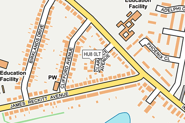 HU8 0LT map - OS OpenMap – Local (Ordnance Survey)