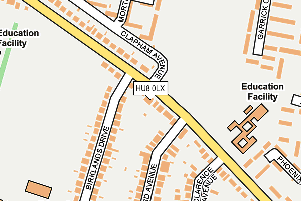 HU8 0LX map - OS OpenMap – Local (Ordnance Survey)