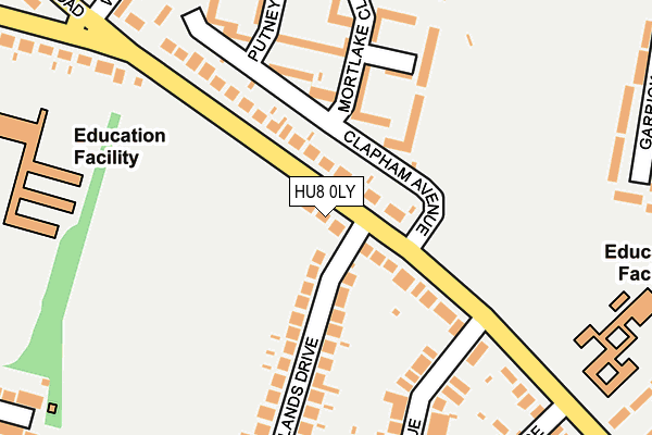 HU8 0LY map - OS OpenMap – Local (Ordnance Survey)