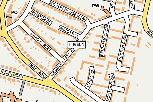 HU8 0ND map - OS OpenMap – Local (Ordnance Survey)