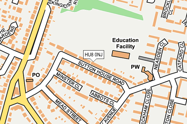 HU8 0NJ map - OS OpenMap – Local (Ordnance Survey)