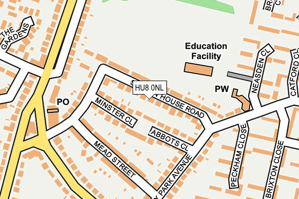 HU8 0NL map - OS OpenMap – Local (Ordnance Survey)