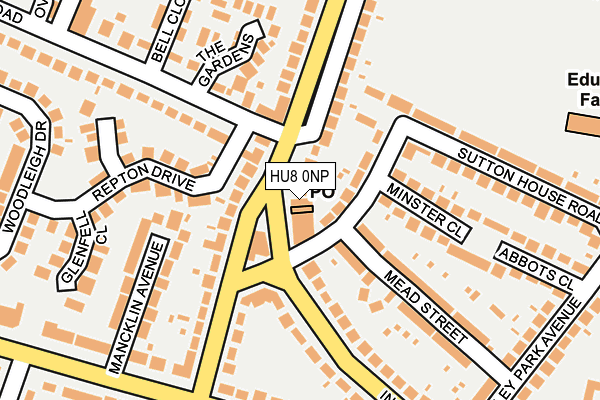 HU8 0NP map - OS OpenMap – Local (Ordnance Survey)