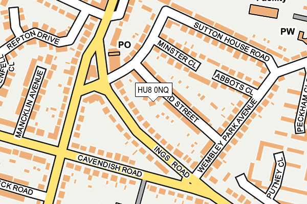 HU8 0NQ map - OS OpenMap – Local (Ordnance Survey)