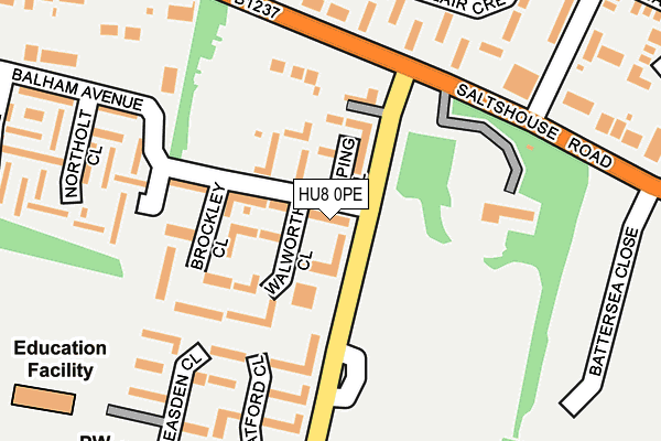 HU8 0PE map - OS OpenMap – Local (Ordnance Survey)