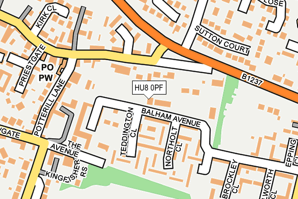 HU8 0PF map - OS OpenMap – Local (Ordnance Survey)