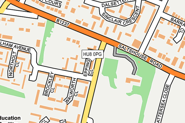 HU8 0PG map - OS OpenMap – Local (Ordnance Survey)