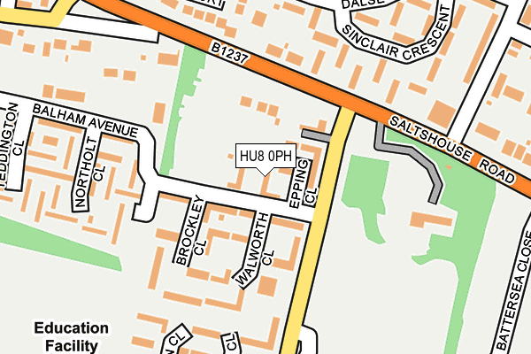 HU8 0PH map - OS OpenMap – Local (Ordnance Survey)