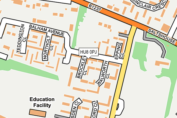 HU8 0PJ map - OS OpenMap – Local (Ordnance Survey)