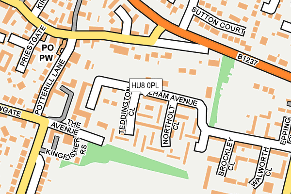 HU8 0PL map - OS OpenMap – Local (Ordnance Survey)