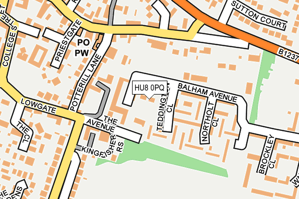 HU8 0PQ map - OS OpenMap – Local (Ordnance Survey)