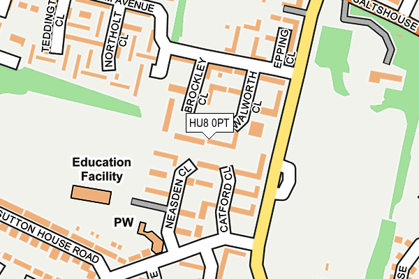 HU8 0PT map - OS OpenMap – Local (Ordnance Survey)