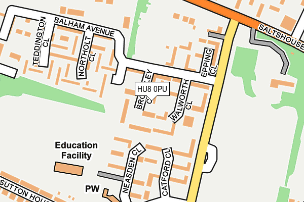 HU8 0PU map - OS OpenMap – Local (Ordnance Survey)