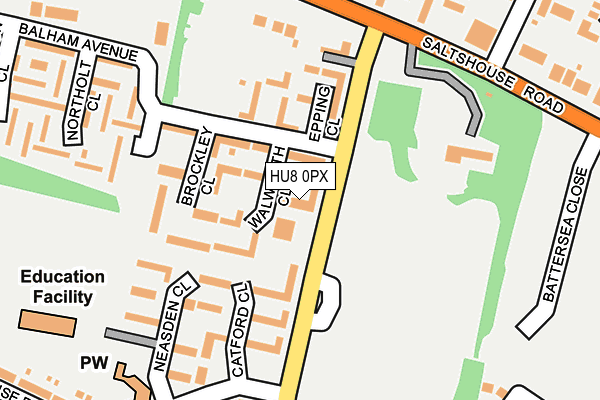 HU8 0PX map - OS OpenMap – Local (Ordnance Survey)