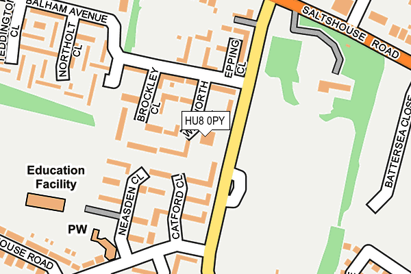 HU8 0PY map - OS OpenMap – Local (Ordnance Survey)